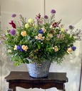 Cesta Gris con Flor de Temporada