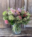 Cristal con Flores en Tonos Claros