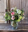Cristal con Flores en Tonos Claros