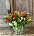 Cristal con Tulipanes